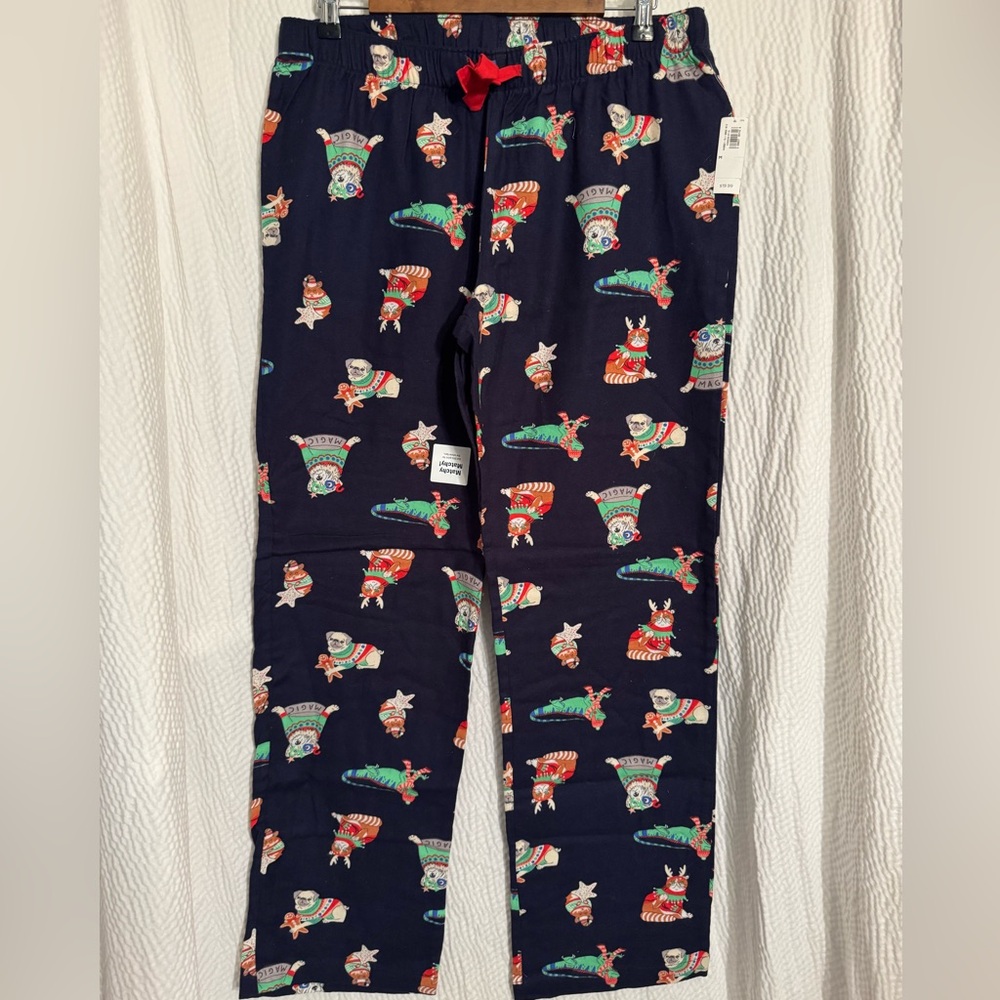 Old Navy Pajama Pants with Festive Christmas Dog Print